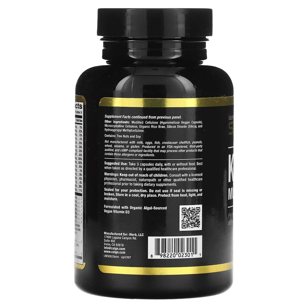 Keto Daily Multivitamin with Green Tea, Biotin, Folic Acid, Vitamin A, 90 Veggie Caps