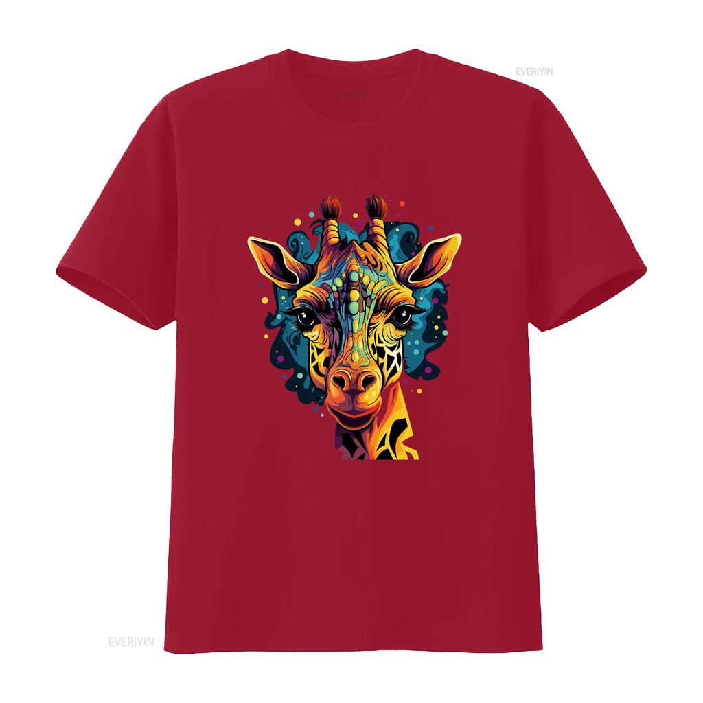 Cartoon Giraffe Cool Unisex S T Shirt For Party Or Birthday Black Vintage Washed Designer Clothes Versatile Streetwear