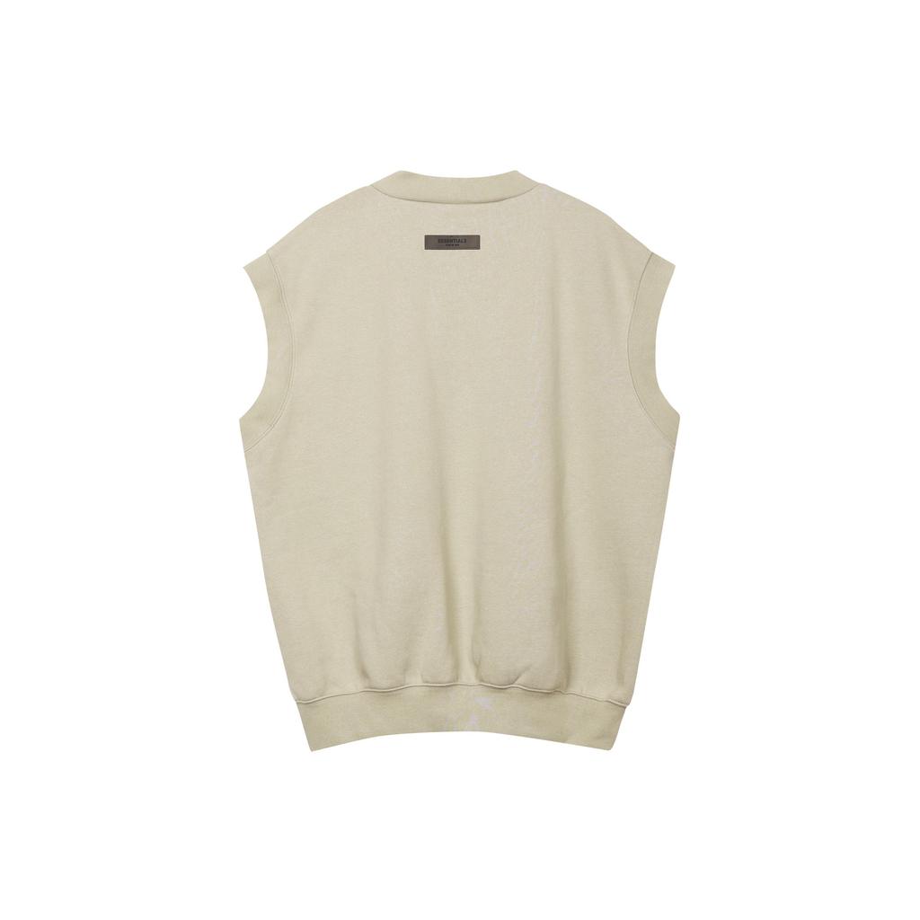 Fear of God Essentials Fall-Winter 2022 Rib-Knit V-Neck Vest With Fleece Logo Unisex Vest Smoke-Grey FOG-FW22-666