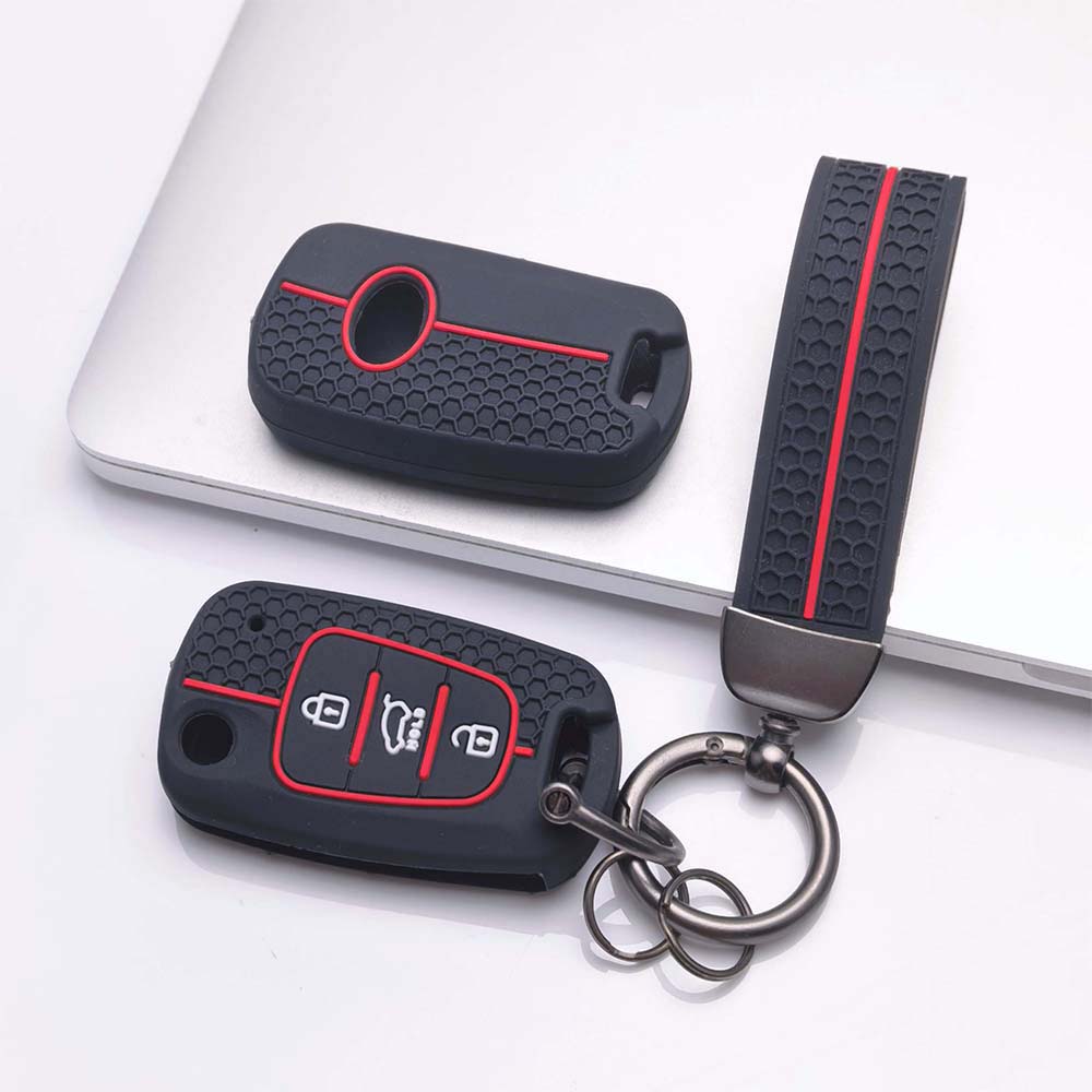 Key Fob Cover for Hyundai with Keychain Anti-Scratch Guard Shockproof Protection Soft Grip Texture Responsive Button Touch Dust Resistant Cover