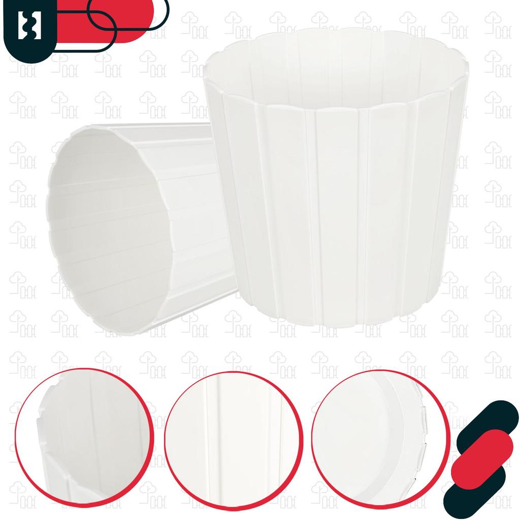 Plastic Flower Pot for Flowers and Herbs On the Balcony or Terrace, White, 20 X 18 Cm