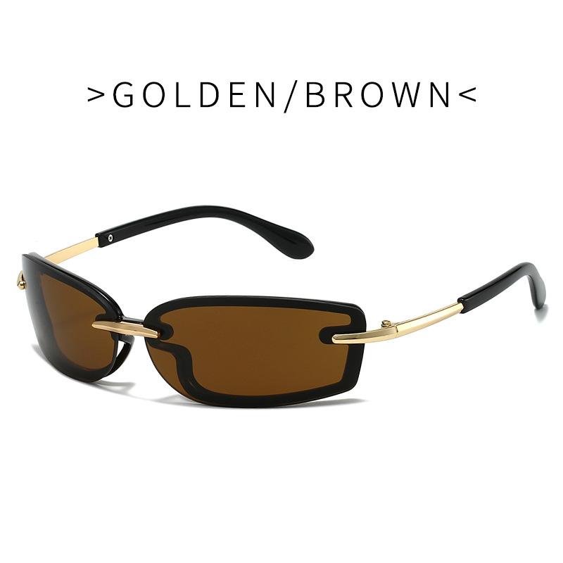 JYL TS Rimless Square Sunglasses Candy Color Futuristic Women LSS018 A-2675