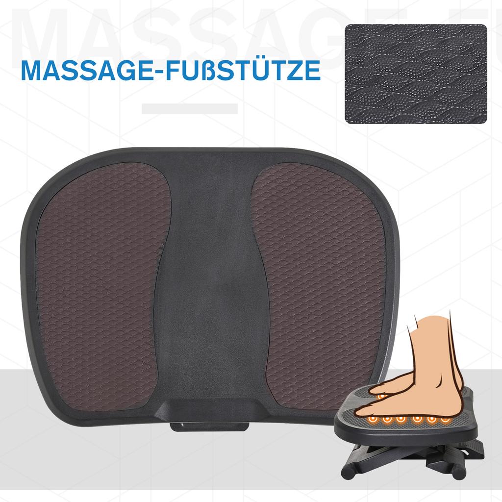 0-30° Three-Height Under-Desk Support Footrest - Black