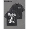 Retro Modell 1925 UFO Cowboy Grafik T-Shirt Herren Damen Bedrucktes T-Shirt Sommer Lässig Mode Kleidung Oberteile Hohe Qualität Vintage Streetwear