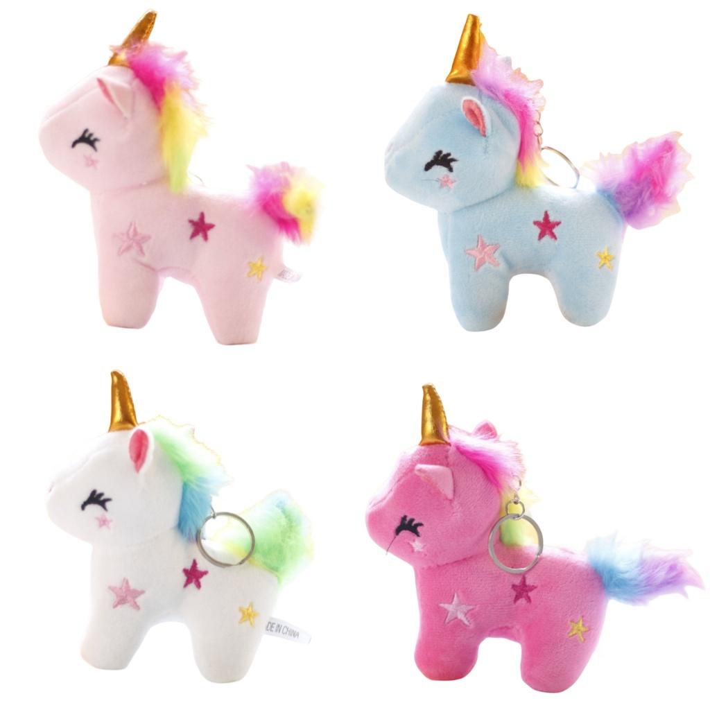 Adorable Rainbow Unicorn Plush Keychain Wholesale Pony Doll Pendant For Girls' Backpacks