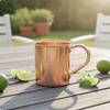 Moscow Mule Mug Riveted Copper with Handle Easy To Clean for Home Bar, Hosts