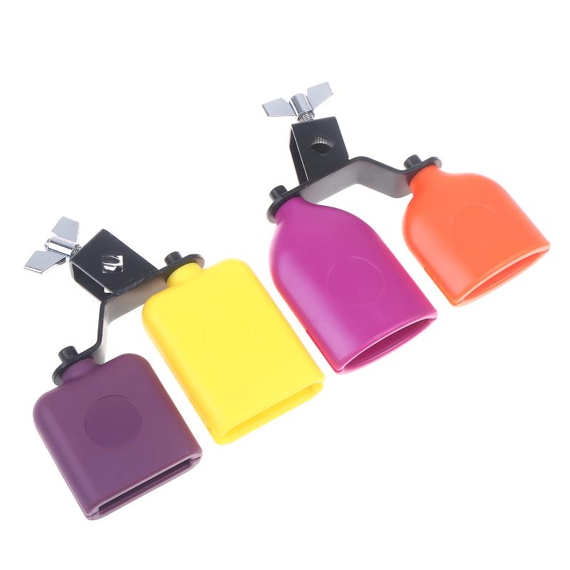 Double Sambago Bell Latin Music Yellow Purple Cowbell High Low Sound Knocker Drum Percussion Instrument Part Accessories