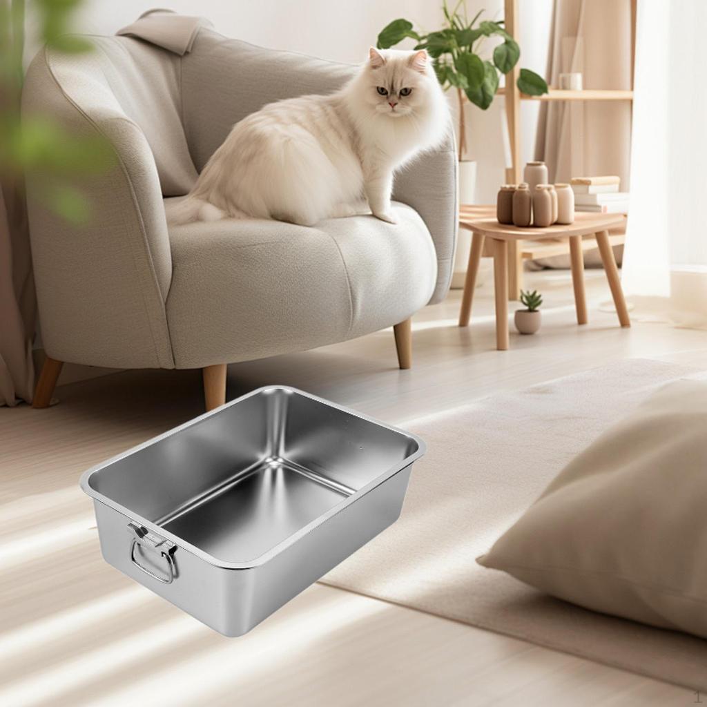Cat Litter Box Indoor Tray High Side Container Portable Kitten Toilet Sandbox