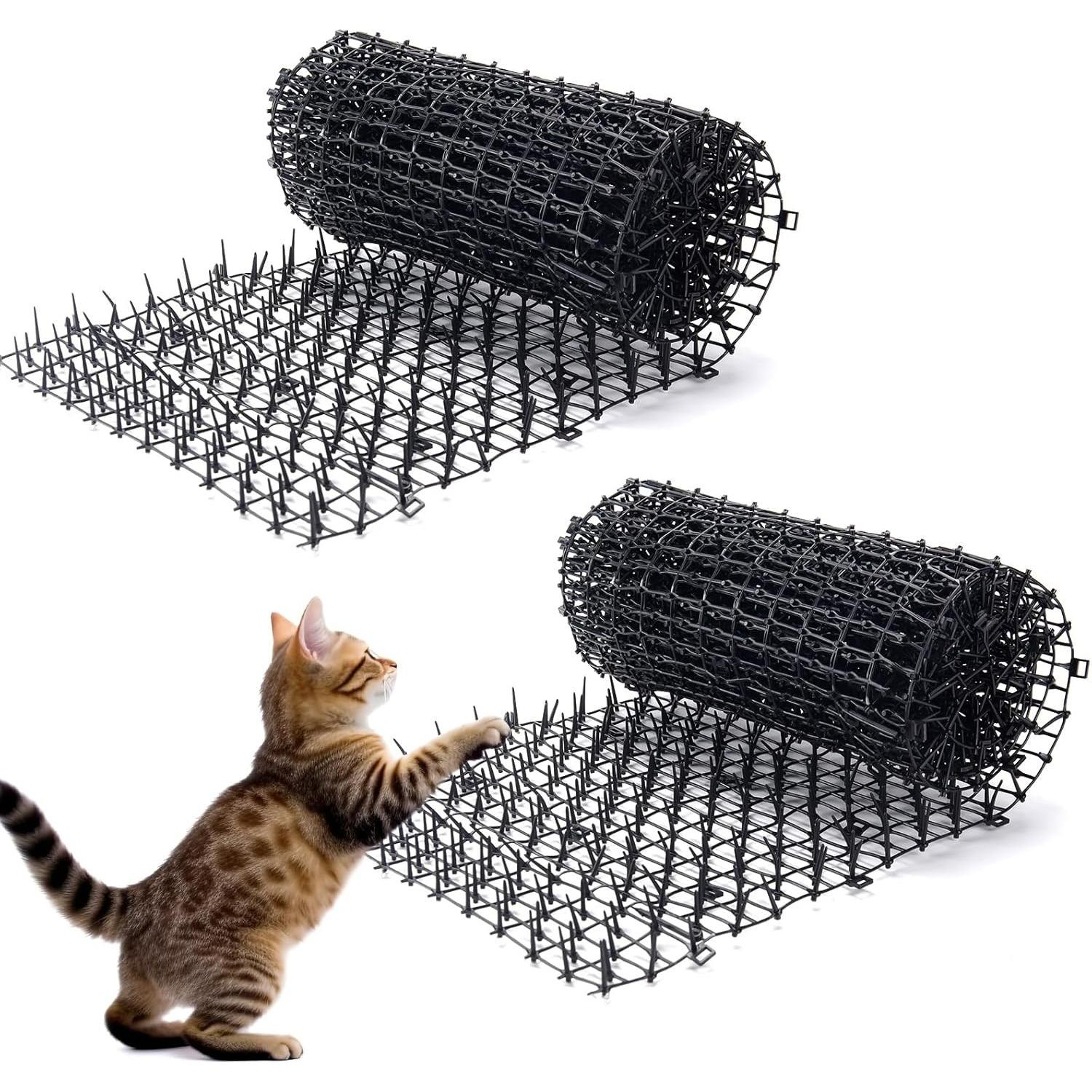 

2 Pack 6.5ft Cat Scat Mat with Soft Spikes,13ft Humane Indoor/Outdoor Cat Deterrent Strips for Garden Borders,Countertops & Furniture,78 x 11 Each 1 PACK