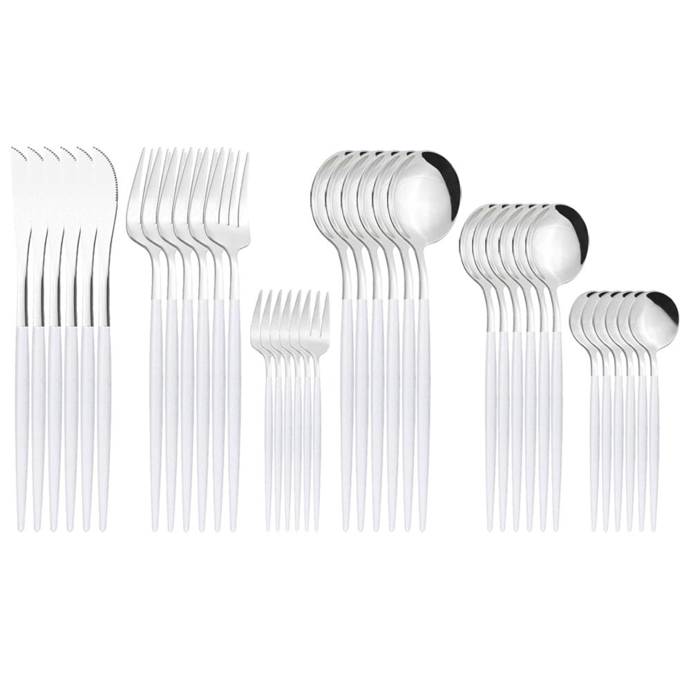 New 36Pcs Mint Gold Cutlery Set Western Silverware Stainless Steel Dinnerware Knife Fork Spoon Tableware Flatware Kitchen Wedding Accessories