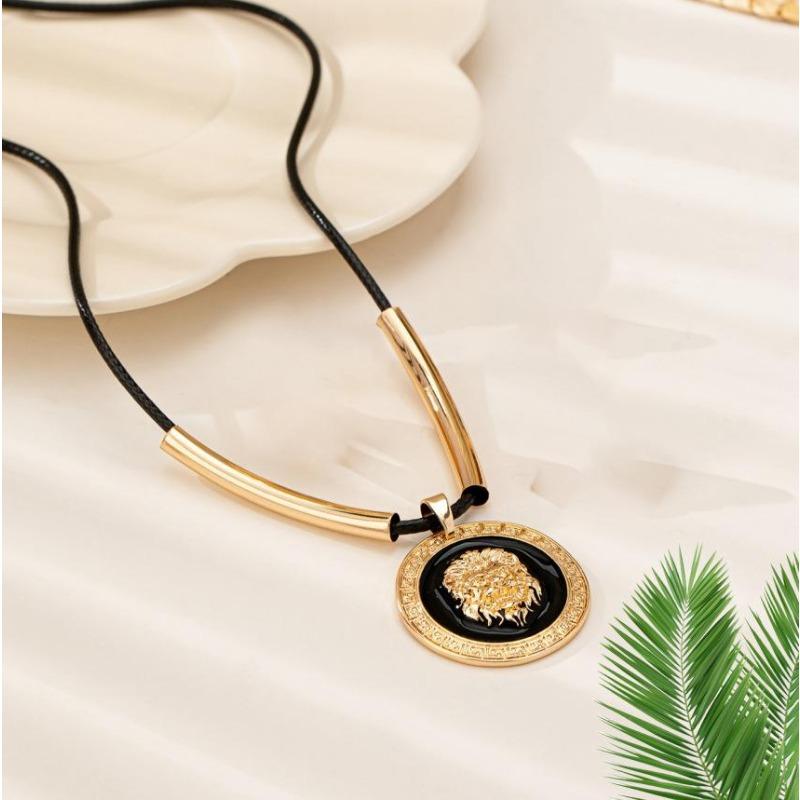 Популярное персонализированное геометрическое преувеличение рельеф ожерелье с головой льва тотем ретро женское ожерелье от производителя чёрный