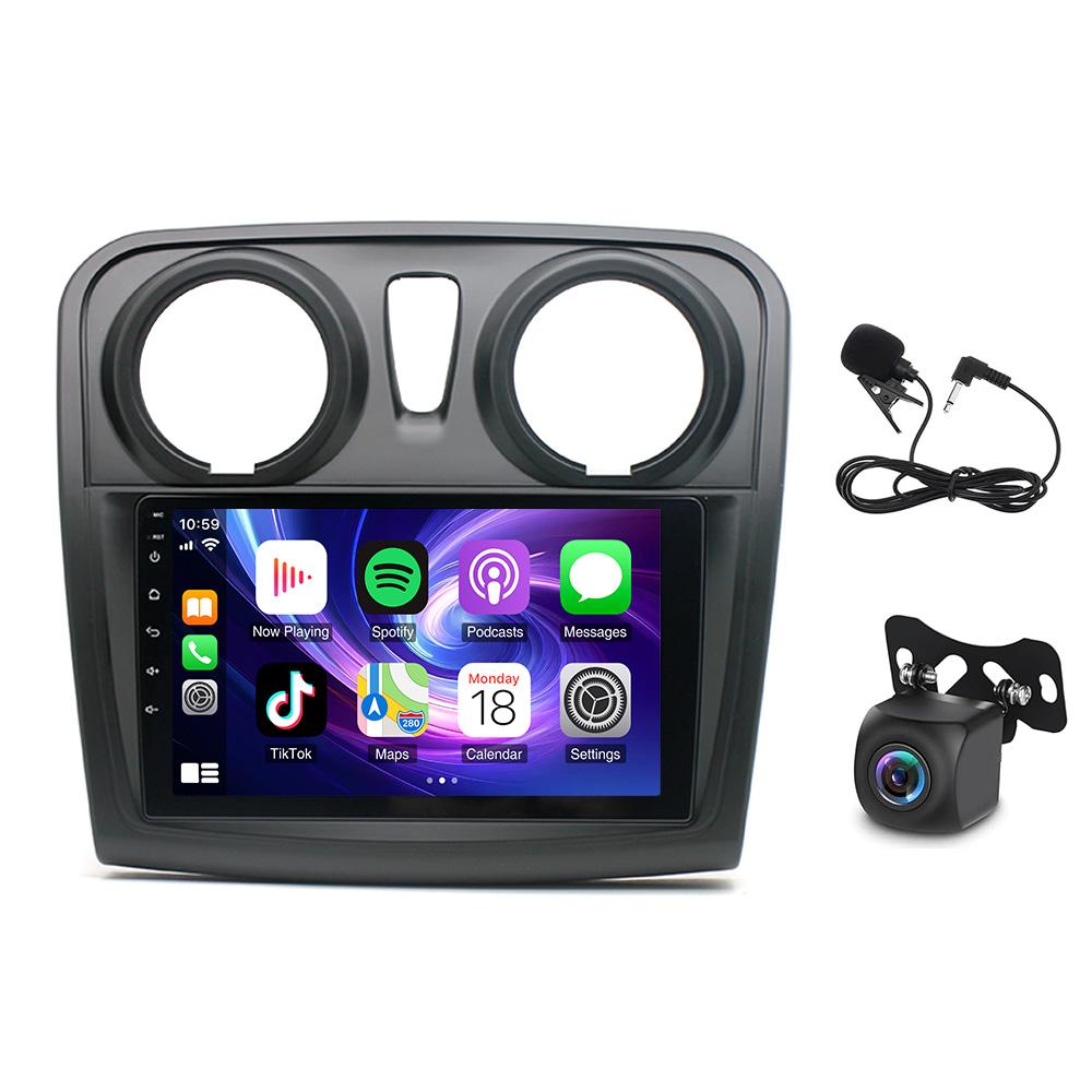 9 tommer Android 13 Bilradio CarPlay GPS Navigasjon WIFI FM Kompatibel for Renault Dacia Logan 2 Sandero 2012-2017