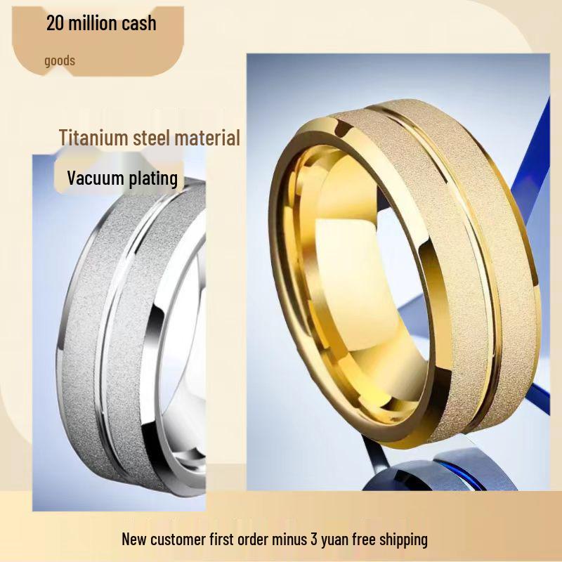 Men's Hip-Hop Titanium Steel Pinky Ring - Trendy Brushed Stainless Steel Jewelry