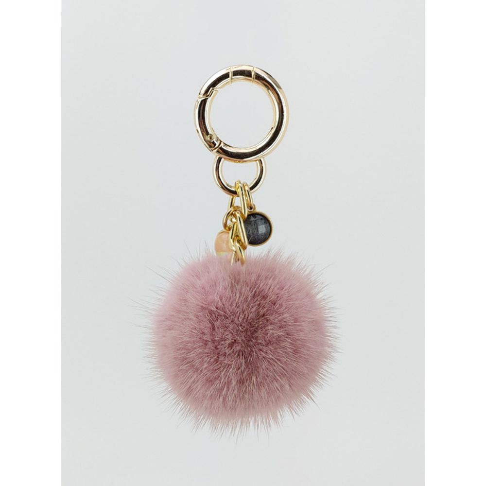 LALA Natural Mink Fur Keychain - Pink