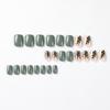 Nail Art Wearing Nail Short Gold Foil Leaf Nail Art Wearing Nail Piece Removable Nail Art Press On Nails