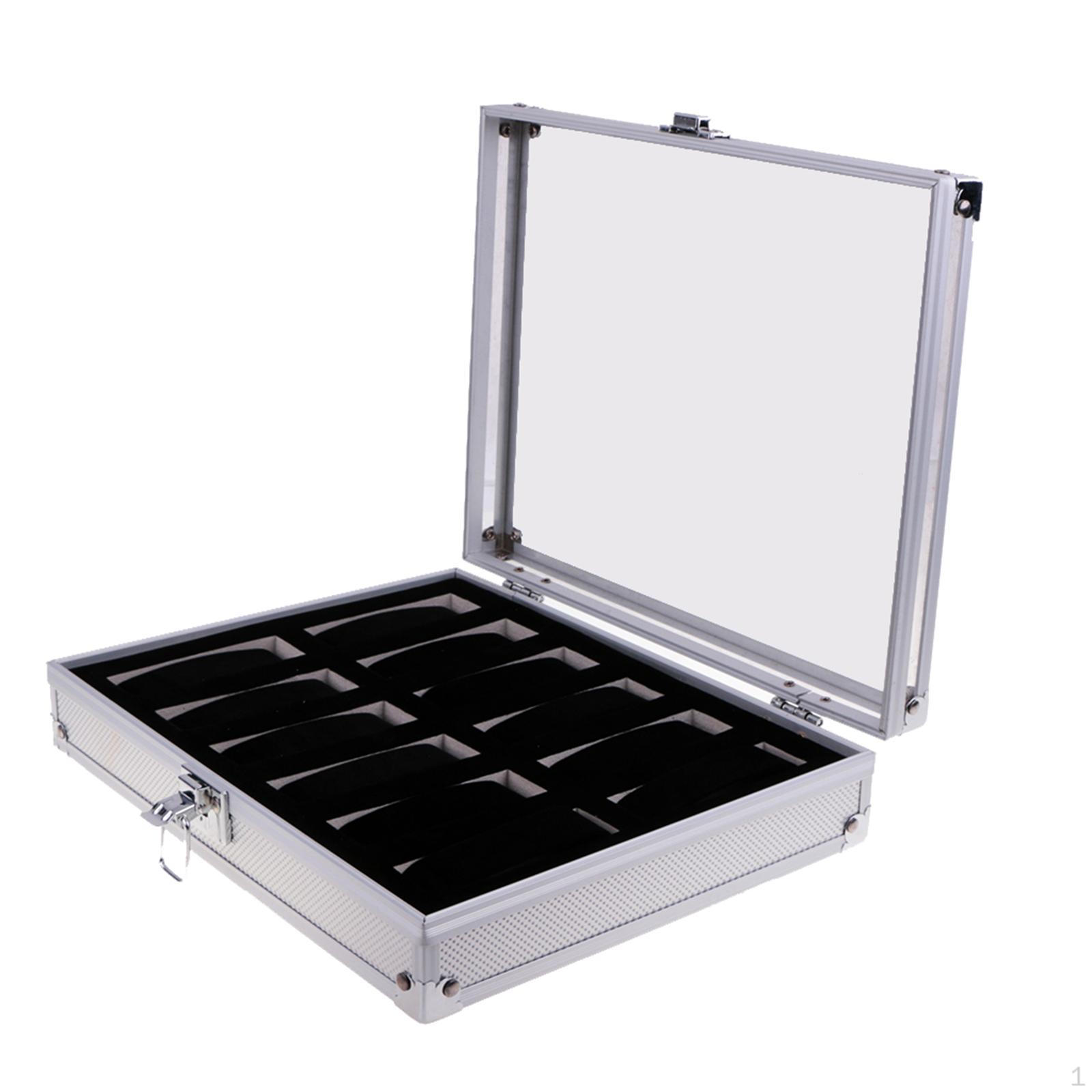 

Aluminum Wristwatch Watch Jewellery Display Storage Case Box Showcase 12 Slots