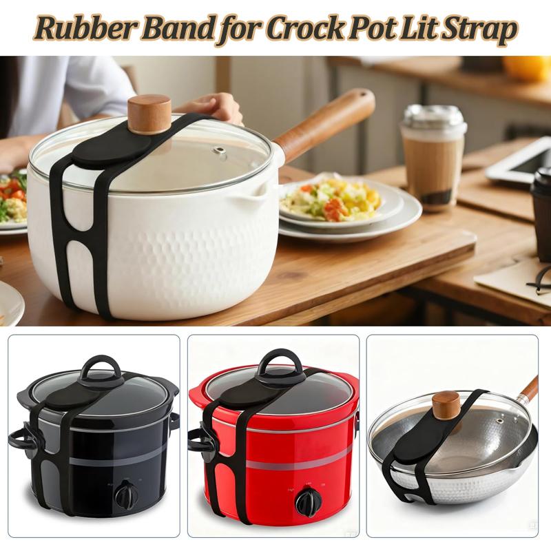 3Pcs Silicone Pot Lid Elastic Band Reusable Lunch Box Strap Holder Suitable Universal Clay Pots Curtains Bowls Latch Strap Ties