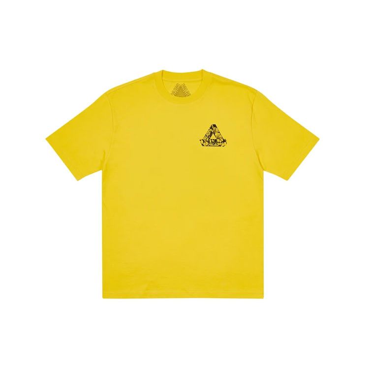 Palace Tri-Heads T-Shirt Yellow Unisex Tops P21TS154