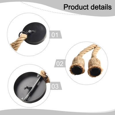 Rope Lamp Chandelier Fixture Decorative Lamp For Living Room Hemp Rope Industrial Lustres Rattan Hanging Light