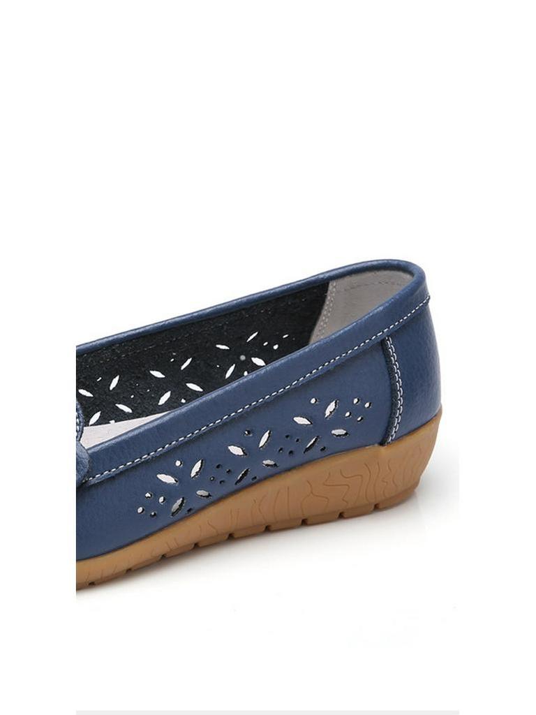 Summer Soft Wedge Leather Shoes for Middle-Aged and Elderly Women – Breathable Design