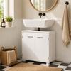 Vanity Unit, Modern Free-standing Bathroom Furniture with U-shaped Cutout, Adjustable Shelf, White