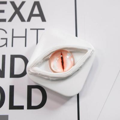 Creepy Eye Contact Lens Case Double Compartments Lens Holder with Mirror Tweezers Portable Storage Box for Makeup & Cosplay Accessories