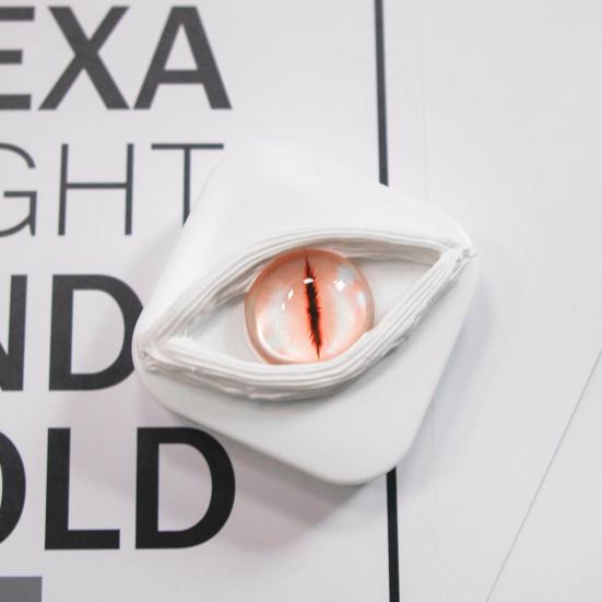 Creepy Eye Contact Lens Case Double Compartments Lens Holder with Mirror Tweezers Portable Storage Box for Makeup & Cosplay Accessories