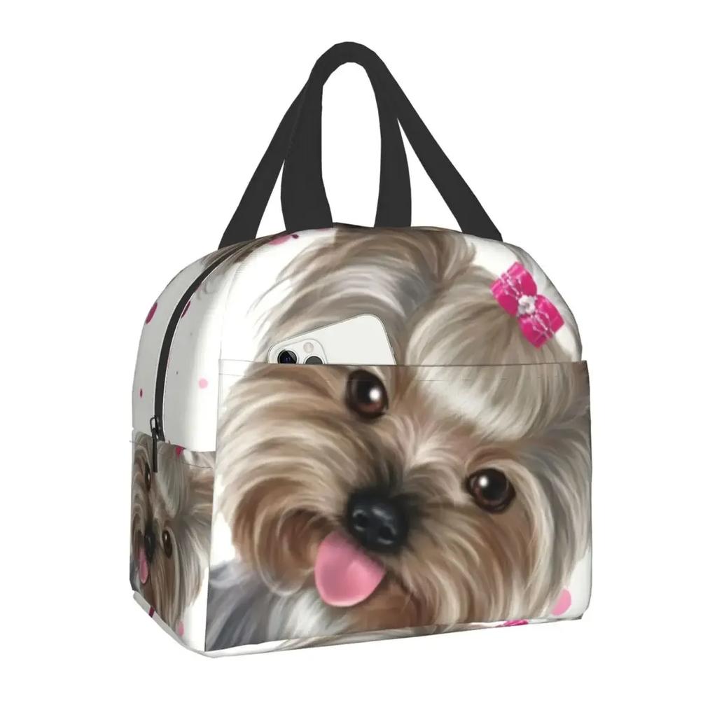 French Bulldog Puppy Facial Insulated Lunch Bag for Work School Frenchie Resuable Thermal Cooler Lunch Box Women Kids