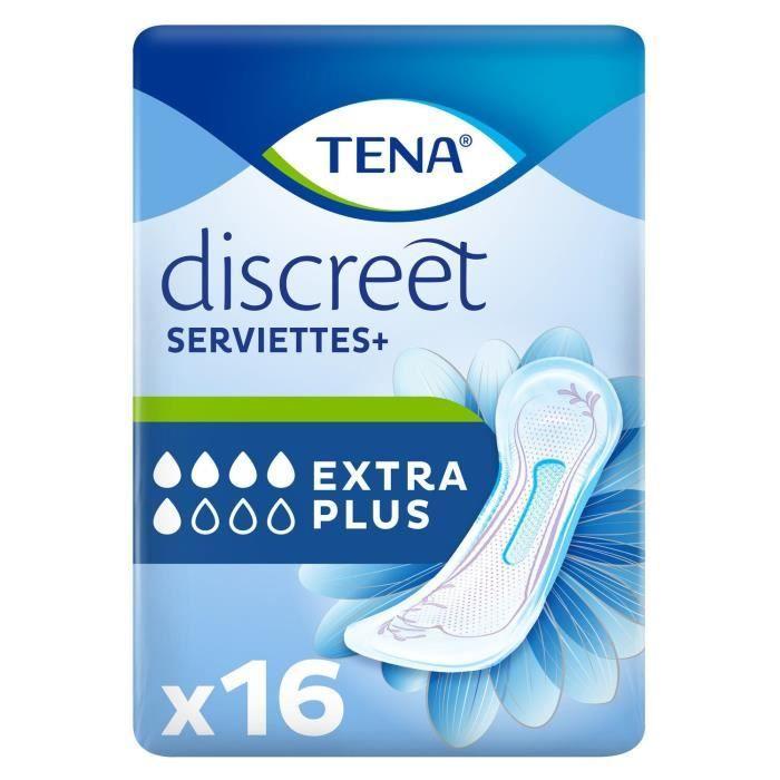 Serviettes hygiéniques - TENA - Discreet Extra Plus - Barrière anti-fuites - Lot de 6 paquets - Flux moyen