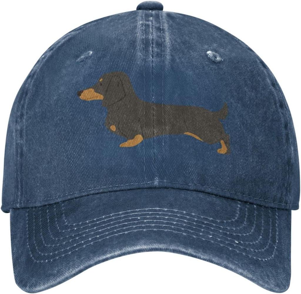 Black and Tan Dachshund Dog Lover Baseball Cap Denim Adjustable Casual Sun Hat for Men Women