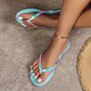 Fashion 2024 Summer Non-slip Flat Crystal Slippers for Women, Fashionable and Comfortable Flip-flops, Beach Casual Slippers for Women