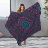 Vibrant Mandala Fleece Blanket - Geometric Pattern Throw Sofa Bed Cover for Living Room Bedroom Decoration
