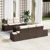 Brown Poly Rattan Sofa Set with Cushions