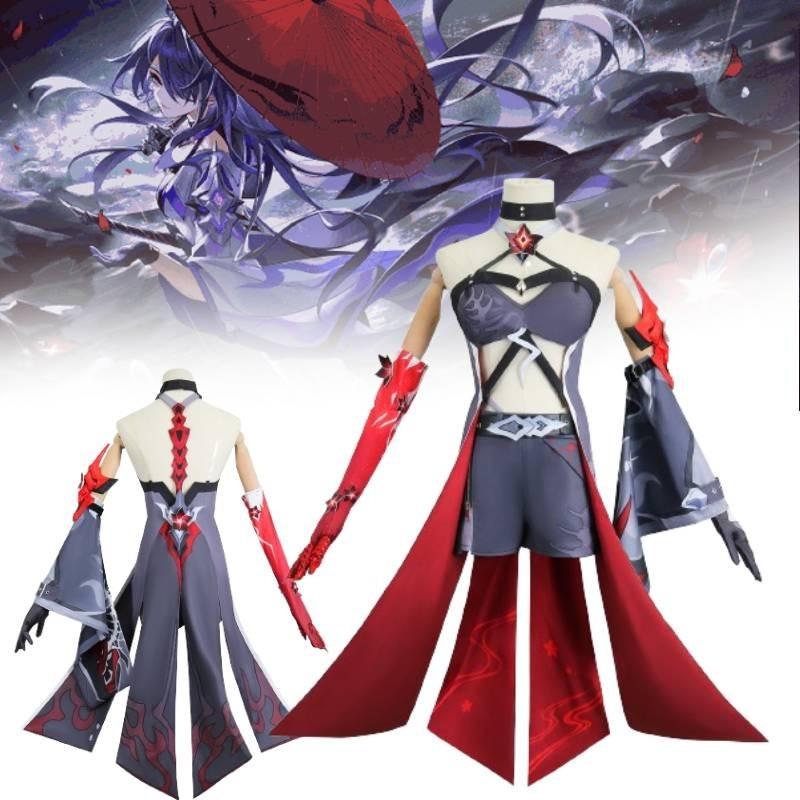 Lebhaftes Gelbes Und Rotes Cosplay-Kostüm Für Spielebegeisterte Mit Perücke