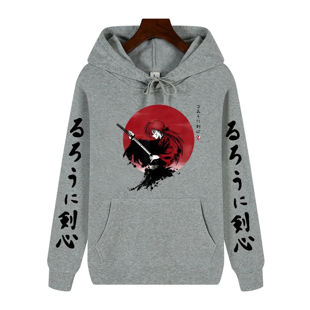 Rurouni Kenshin Handsome Print Autumn/Winter Comfort Soft Thickened Men's High-quality Casual Fashion Street Hoodie