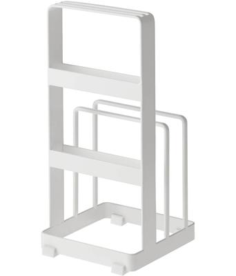 Yamazaki Industries Knife Cutting Board Stand 2436 & Plate, White,