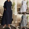 Plus Size Women's Solid Color Pocket Casual Dress