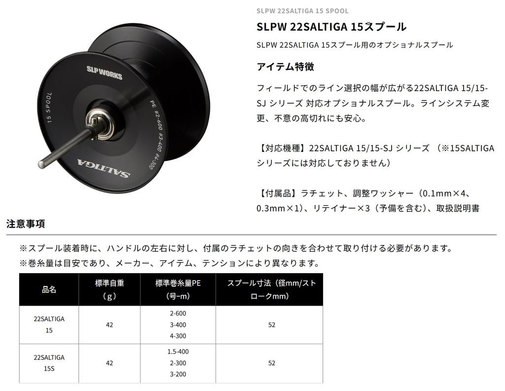 Daiwa SLP Works SLPW 22 SALTIGA 15 Spool Black