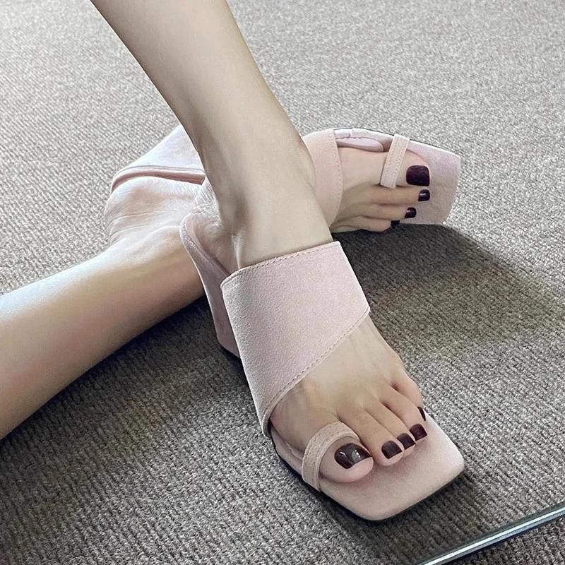 Fashion Summer Beautiful Sandals 2025 New Exquisite Slippers Senior Sense Set Toe Wedge Slipper Fashion Soft Women Sandalias De Mujer