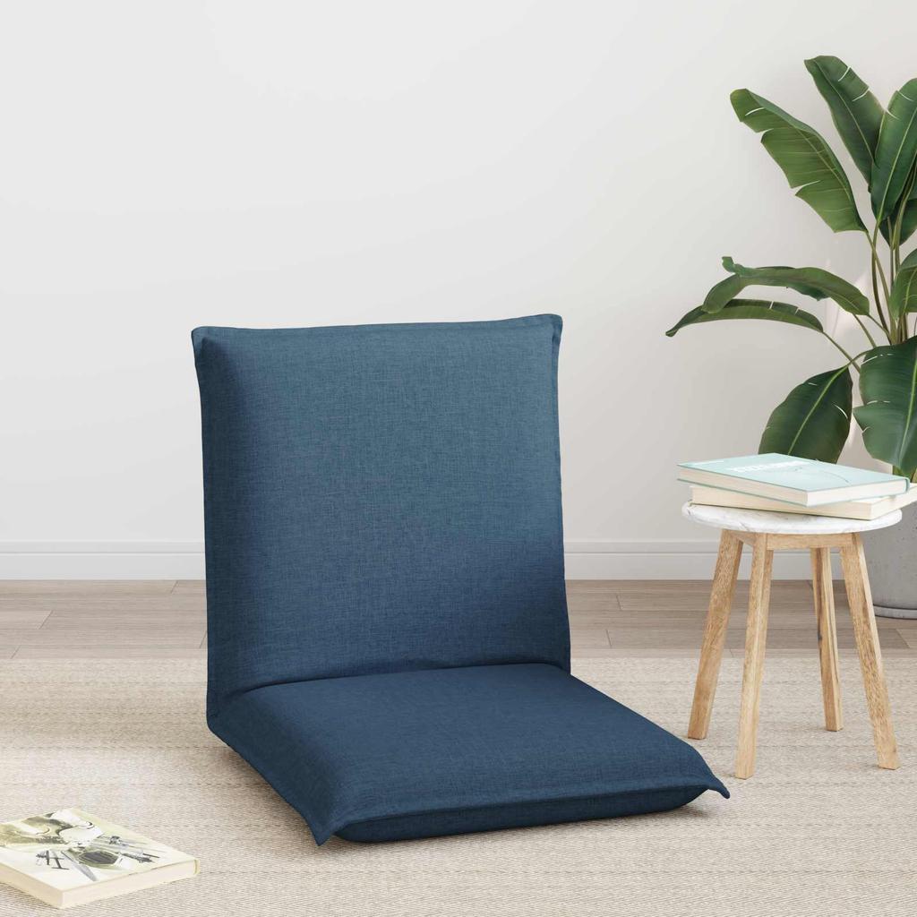 Adjustable Floor Chair Blue Fabric