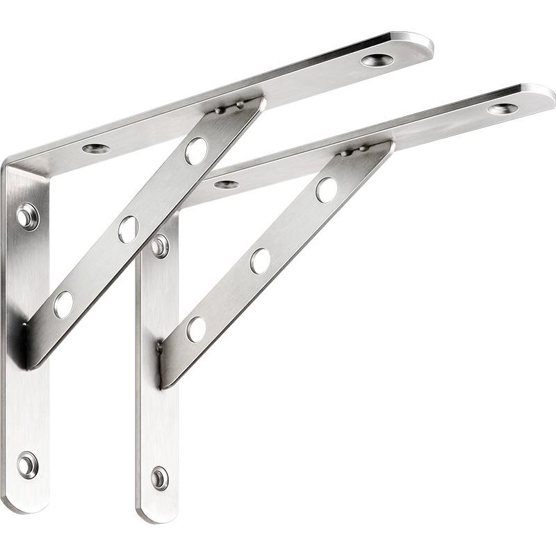 No-Drill Stainless Steel Triangle Shelf Bracket - Storage Rack Support Corner Code