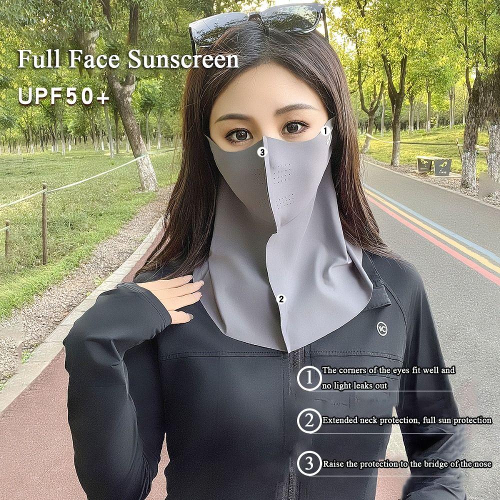UPF50+ Anti-UV Neck Scarf Ice Silk Sunshade Face Mask Fashion Sun Protection Mask Outdoor
