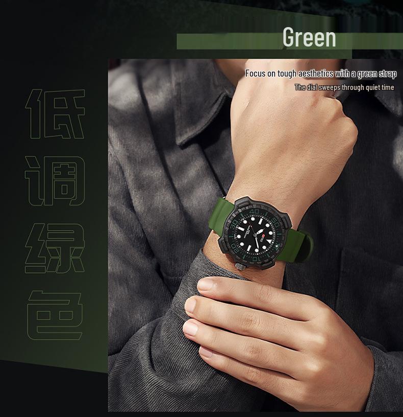 OFNS Quartz Luminous Silicone Strap Waterproof Sports Watch - Unisex Trendy & Simple Design