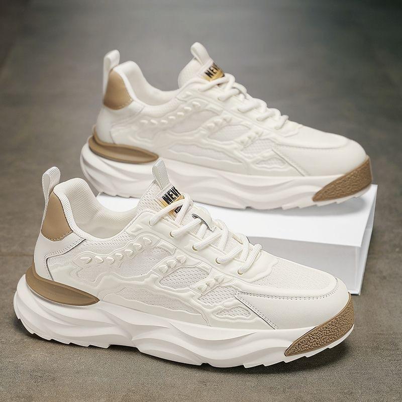Fashionable and Trendy Thick Soled Height Increasing Men's Shoes with Mesh Breathable Casual Sports Shoes