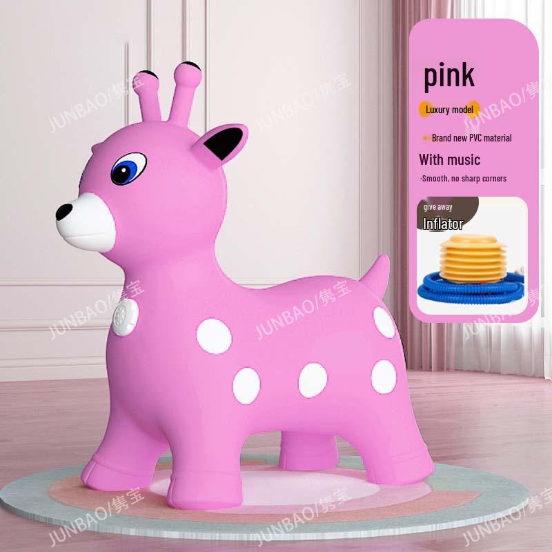 Musical Inflatable Bouncing Deer Horse Toy for Kids