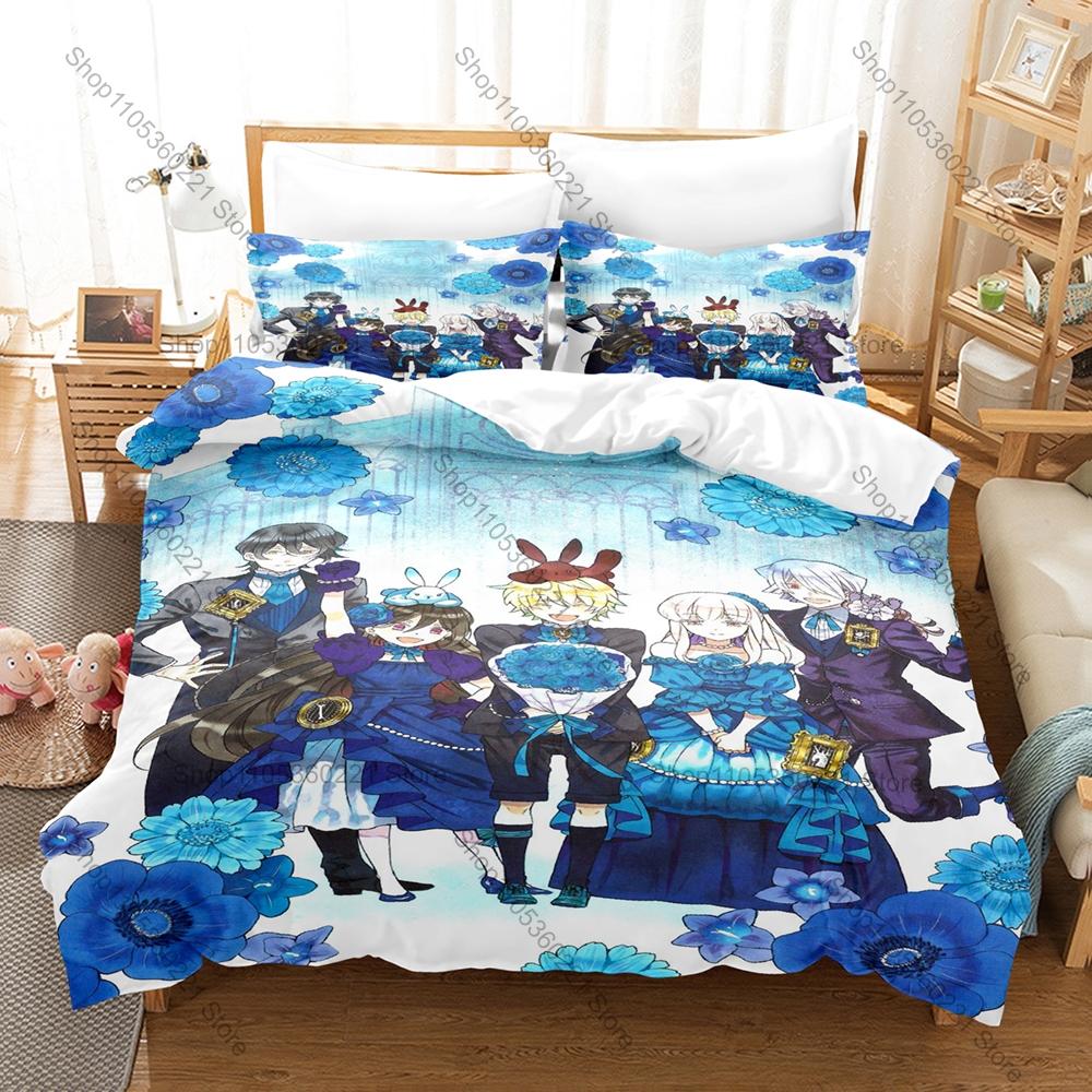 Pandora Hearts Art Print Duvet Cover + 2 Pillowcases, Vintage Fantasy Design Comfortable Bed Linens for Room Decoration