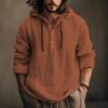 Men Hooded Cotton Linen Long Sleeve Shirt, Spring Summer Casual Hoodie Shirt
