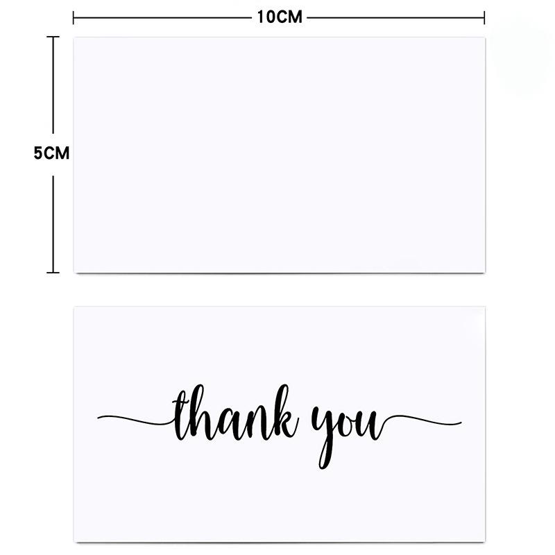 50-Pack Thank You Holiday Greeting Cards - Simple White Rectangular Labels