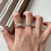 Versatile Geometric Double Layer Line Ring: Adjustable Trendy Stackable for Women