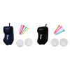 Pack of Clip On Golf Ball Holder Pouch Plus Two Golf Balls and Four Tees Set